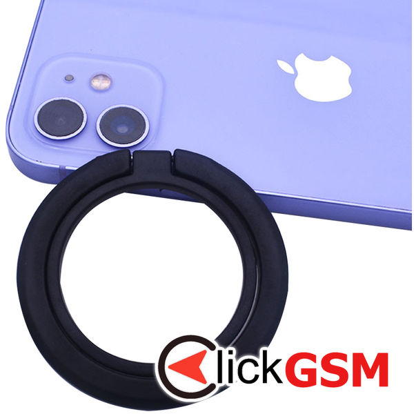 Techsuit - MagSafe Phone Ring (MPR3) - Round Shape, Aluminium Alloy, 3M - Black