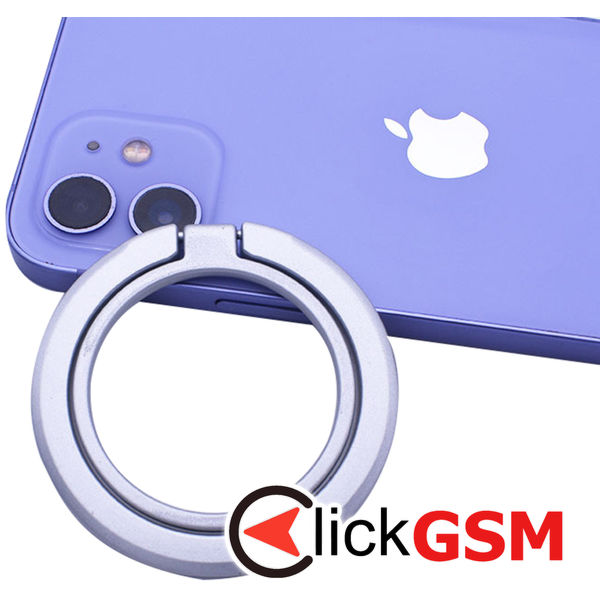 Techsuit - MagSafe Phone Ring (MPR3) - Round Shape, Aluminium Alloy, 3M - Silver