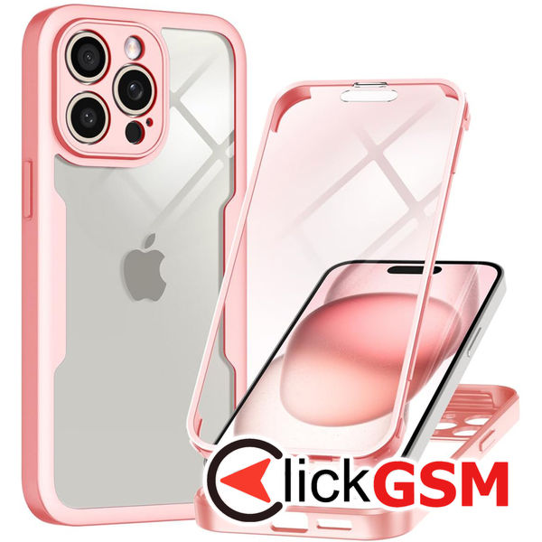 Techsuit - ColorVerse 360 Series + Screen Protector - iPhone 15 Pro Max - Pink