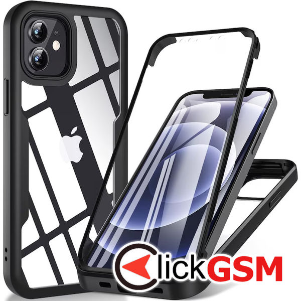 Techsuit - ColorVerse 360 Series + Screen Protector - iPhone 12 - Black