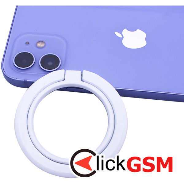 Techsuit - MagSafe Phone Ring (MPR3) - Round Shape, Aluminium Alloy, 3M - White