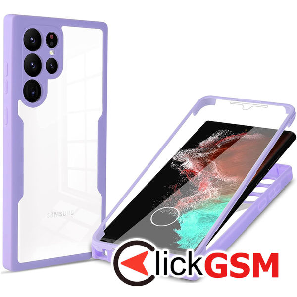Techsuit - ColorVerse 360 Series + Screen Protector - Samsung Galaxy S22 Ultra 5G - Purple