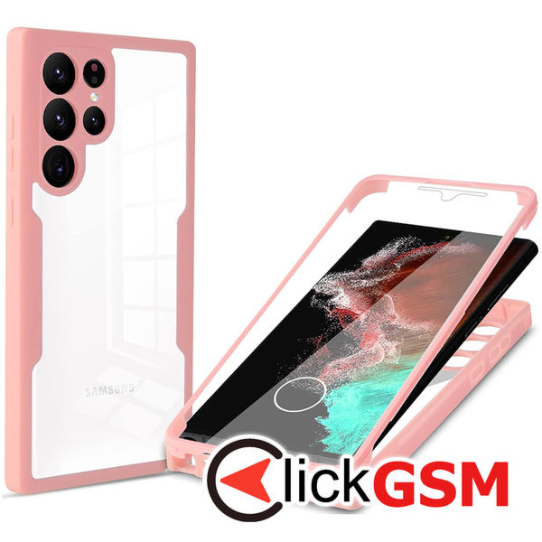 Techsuit - ColorVerse 360 Series + Screen Protector - Samsung Galaxy S23 Ultra - Pink