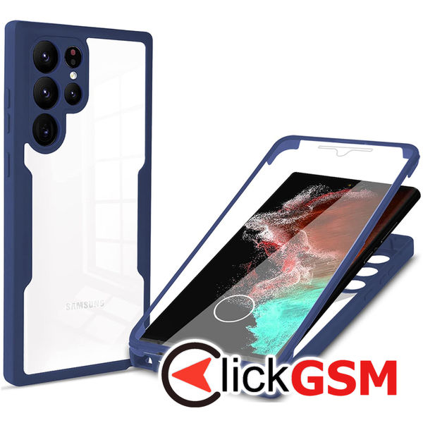 Techsuit - ColorVerse 360 Series + Screen Protector - Samsung Galaxy S23 Ultra - Blue