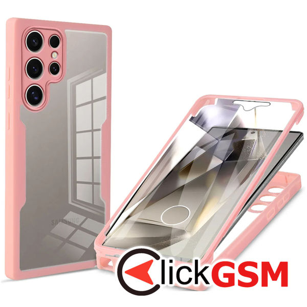 Techsuit - ColorVerse 360 Series + Screen Protector - Samsung Galaxy S24 Ultra - Pink