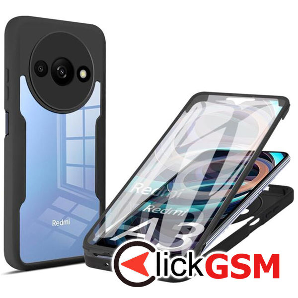 Techsuit - ColorVerse 360 Series + Screen Protector - Xiaomi Redmi A3 - Black