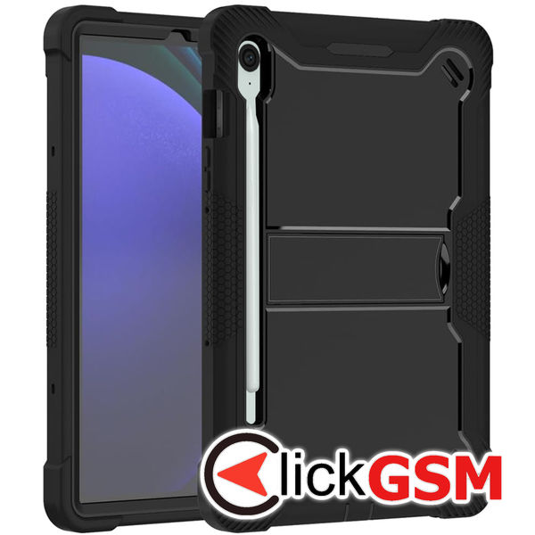 Techsuit - Rugged TabShell + Screen Protector - Samsung Galaxy Tab S9 FE - Black