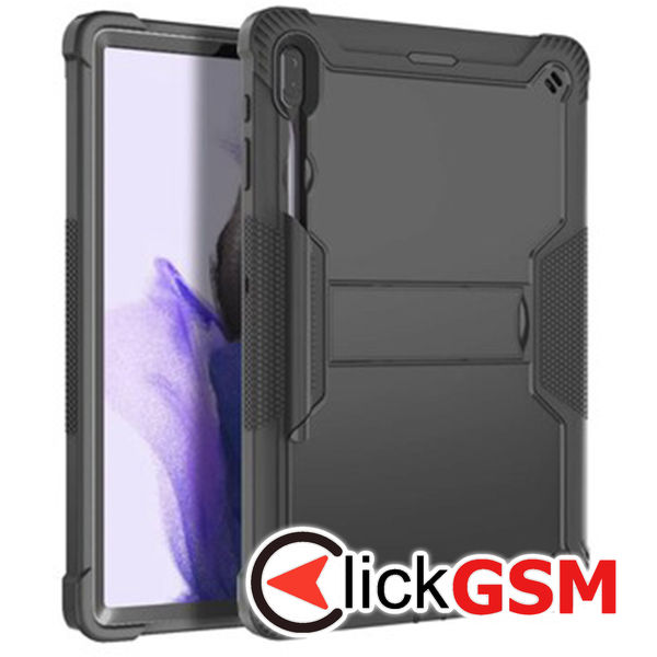 Techsuit - Rugged TabShell + Screen Protector - Samsung Galaxy Tab S7 FE - Black