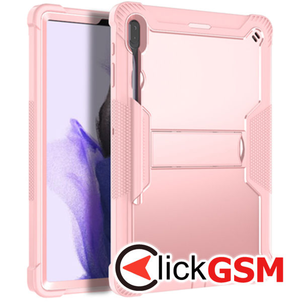 Techsuit - Rugged TabShell + Screen Protector - Samsung Galaxy Tab S7 FE - Rose Gold