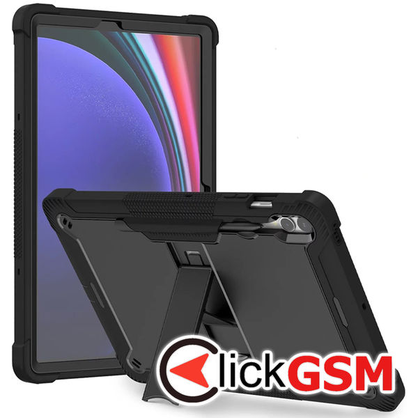 Techsuit - Rugged TabShell + Screen Protector - Samsung Galaxy Tab S9 Plus - Black