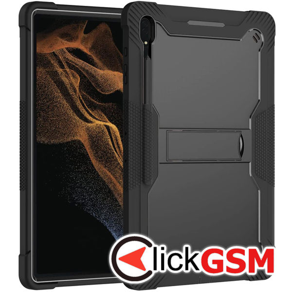 Techsuit - Rugged TabShell + Screen Protector - Samsung Galaxy Tab S8 Ultra / S9 Ultra - Black