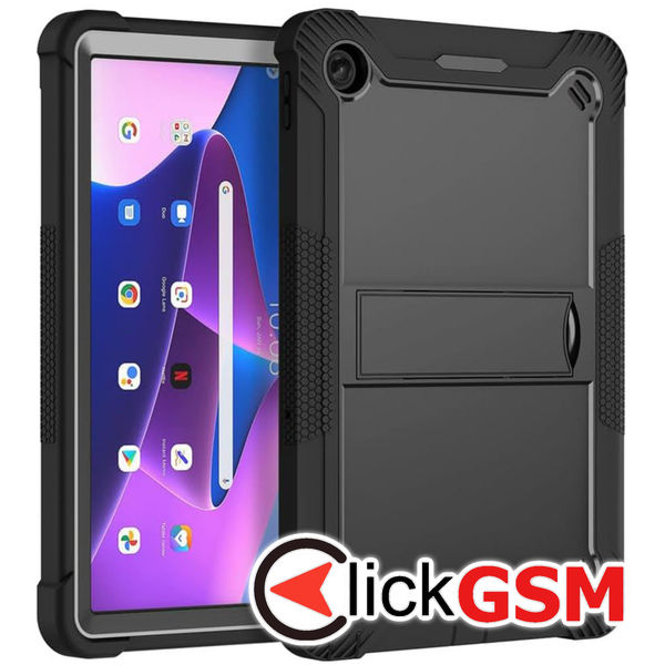 Techsuit - Rugged TabShell + Screen Protector - Lenovo Tab M10 Plus 3rd Gen (TB-125F/TB-128F) - Black