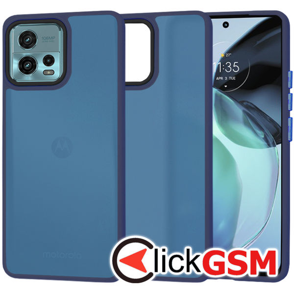 Techsuit - HaloFrost Series - Motorola Moto G72 - Deep Blue