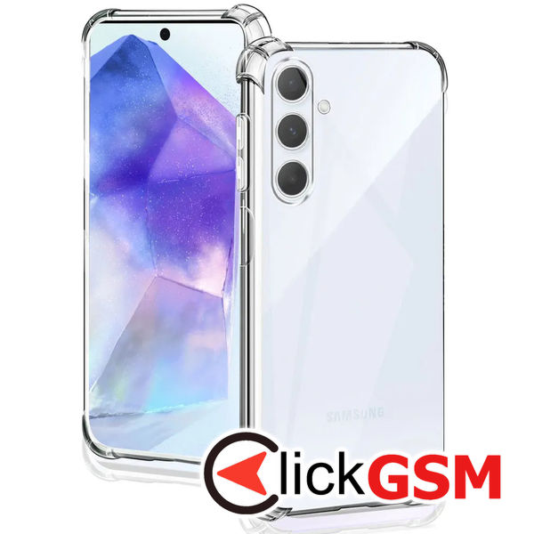 Techsuit - Shockproof Clear Silicone - Samsung Galaxy M55 - Clear