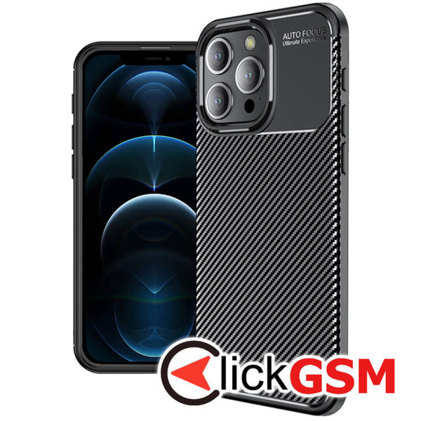 Techsuit - CarbonFiber - iPhone 12 Pro Max - Black