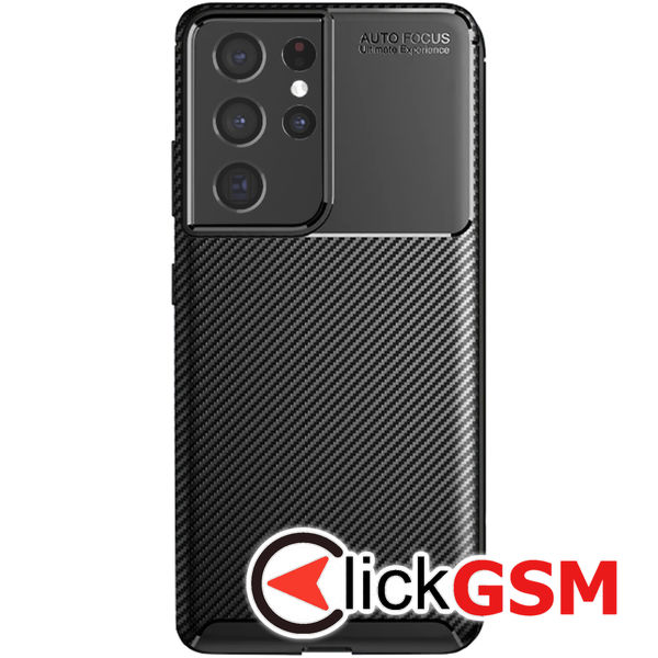 Techsuit - CarbonFiber - Samsung Galaxy S21 Ultra 5G - Black