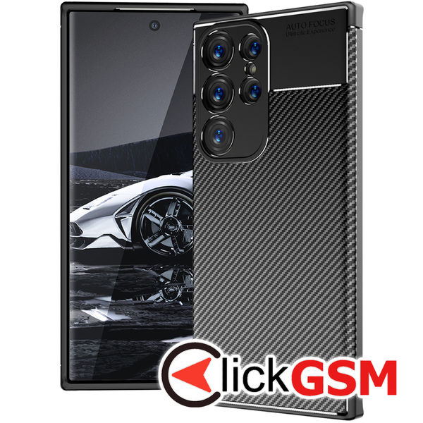 Techsuit - CarbonFiber - Samsung Galaxy S23 Ultra - Black