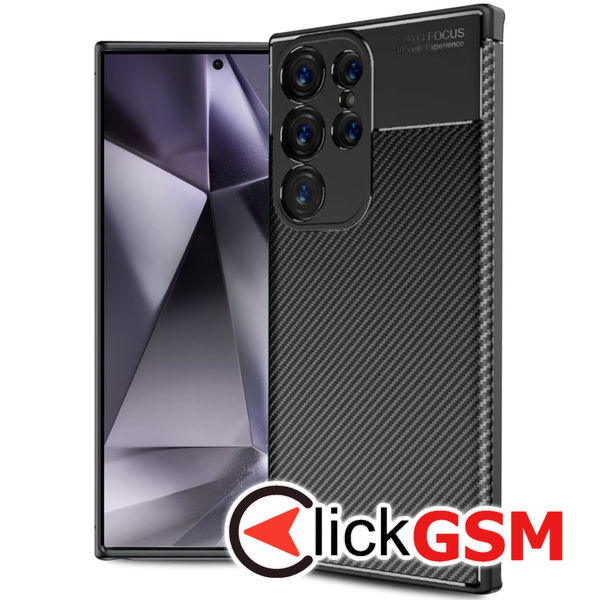 Techsuit - CarbonFiber - Samsung Galaxy S24 Ultra - Black