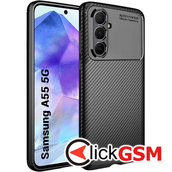 Techsuit - CarbonFiber - Samsung Galaxy A55 5G - Black