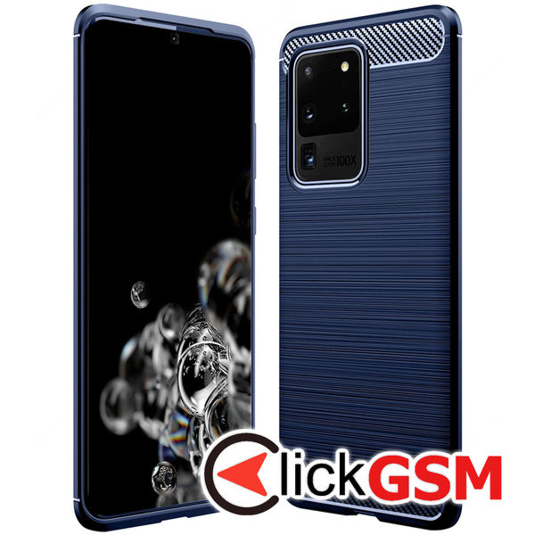 Techsuit - Carbon Silicone - Samsung Galaxy S20 Ultra 4G / S20 Ultra 5G - Blue