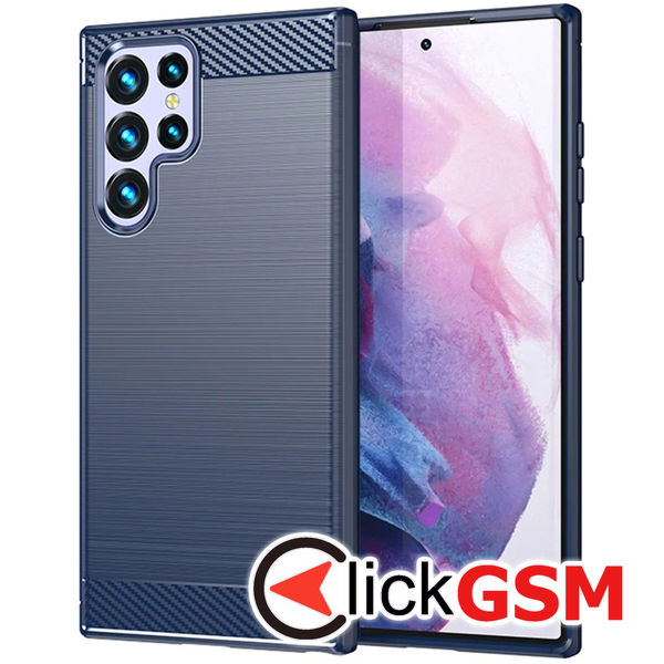 Techsuit - Carbon Silicone - Samsung Galaxy S22 Ultra 5G - Blue