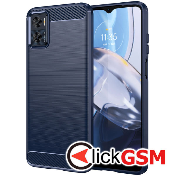 Techsuit - Carbon Silicone - Motorola Moto E22 / Moto E22i - Blue