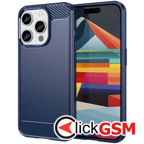 Techsuit - Carbon Silicone - iPhone 15 Pro Max - Blue