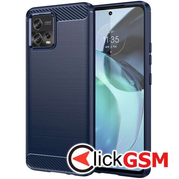 Techsuit - Carbon Silicone - Motorola Moto G72 - Blue