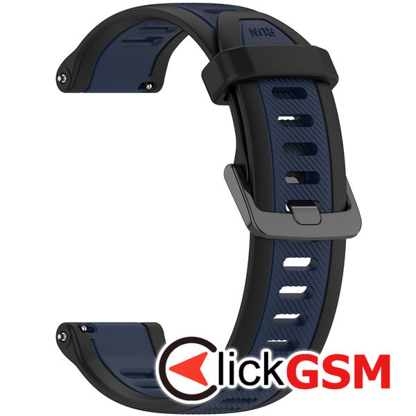 Techsuit - Watchband 18mm (W053) - Huawei Watch GT 4 (41mm)/W1/Honor Watch S1/Garmin Venu 2S/Vivoactive 4S - Dark Blue