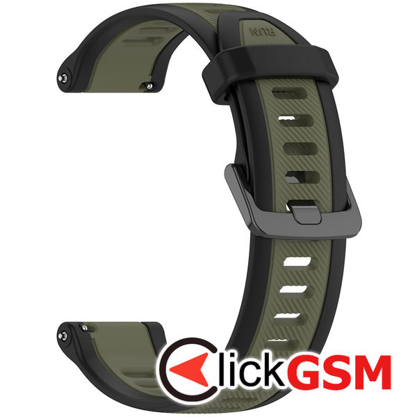 Techsuit - Watchband 18mm (W053) - Huawei Watch GT 4 (41mm)/W1/Honor Watch S1/Garmin Venu 2S/Vivoactive 4S - Khaki