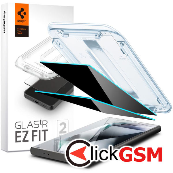 Spigen - Glas.tR EZ-FIT (2 pack) - Samsung Galaxy S24 Ultra - Privacy