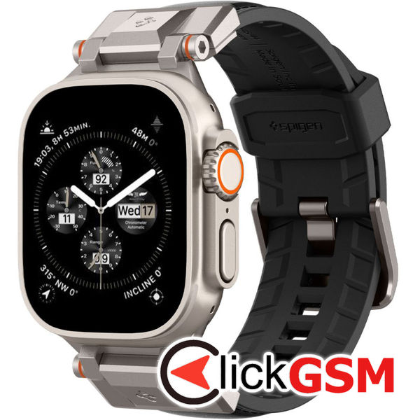 Spigen - DuraPro Armor PU - Apple Watch 1/2/3/4/5/6/7/8/9/SE/SE 2/Ultra/Ultra 2 (42/44/45/49mm) - Black