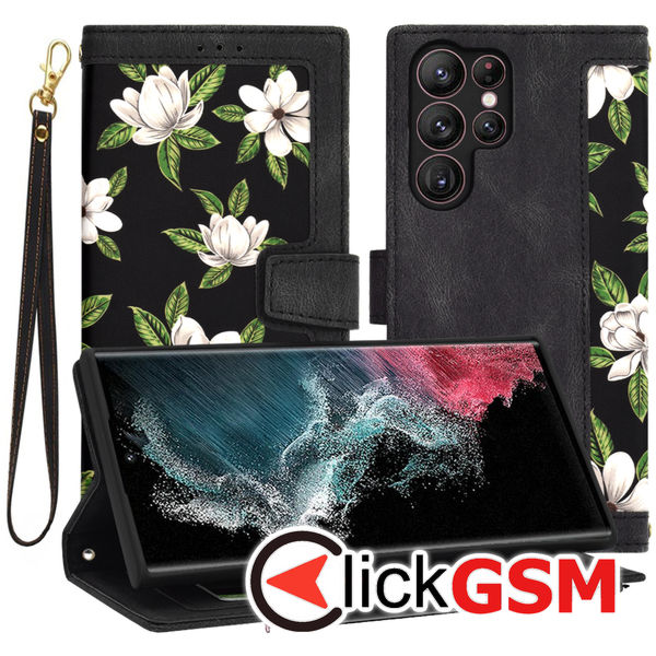 Techsuit - FlipCraft - Samsung Galaxy S22 Ultra 5G - Flowers of the Dawn