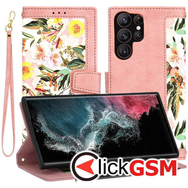 Techsuit - FlipCraft - Samsung Galaxy S22 Ultra 5G - Sweetheart Pink