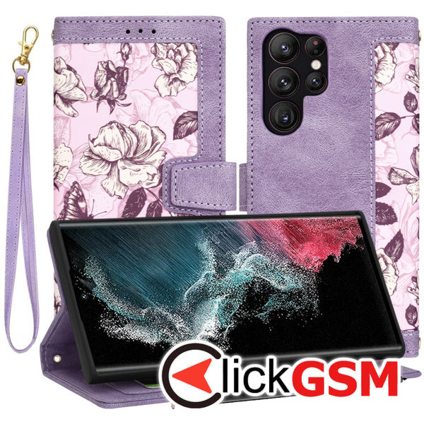 Techsuit - FlipCraft - Samsung Galaxy S22 Ultra 5G - Mysterious Purple