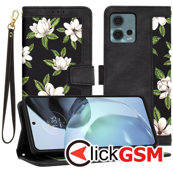 Techsuit - FlipCraft - Motorola Moto G72 - Flowers of the Dawn