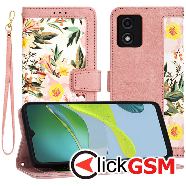 Techsuit - FlipCraft - Motorola Moto E13 - Sweetheart Pink