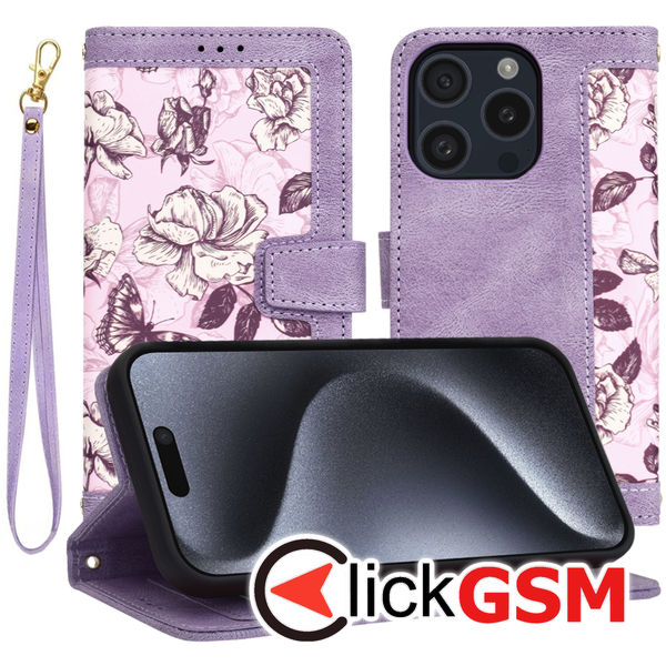Techsuit - FlipCraft - iPhone 15 Pro - Mysterious Purple