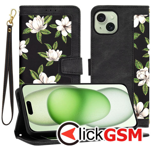 Techsuit - FlipCraft - iPhone 15 Plus - Flowers of the Dawn