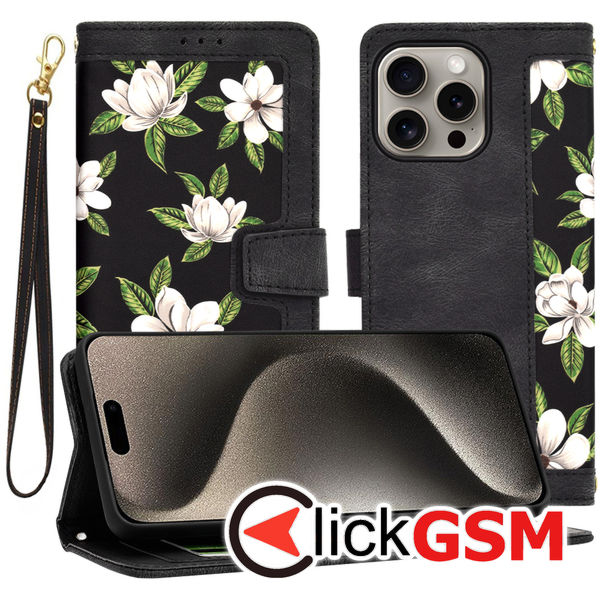 Techsuit - FlipCraft - iPhone 15 Pro Max - Flowers of the Dawn