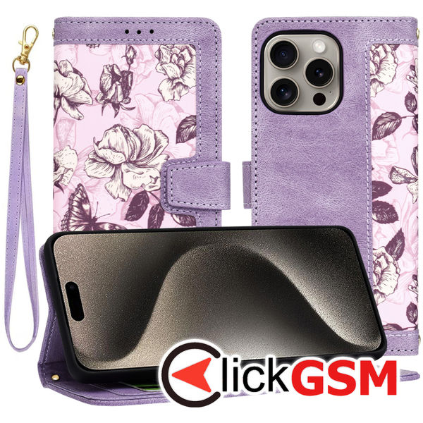 Techsuit - FlipCraft - iPhone 15 Pro Max - Mysterious Purple