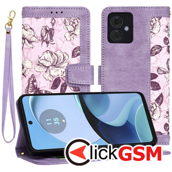 Techsuit - FlipCraft - Motorola Moto G14 - Mysterious Purple