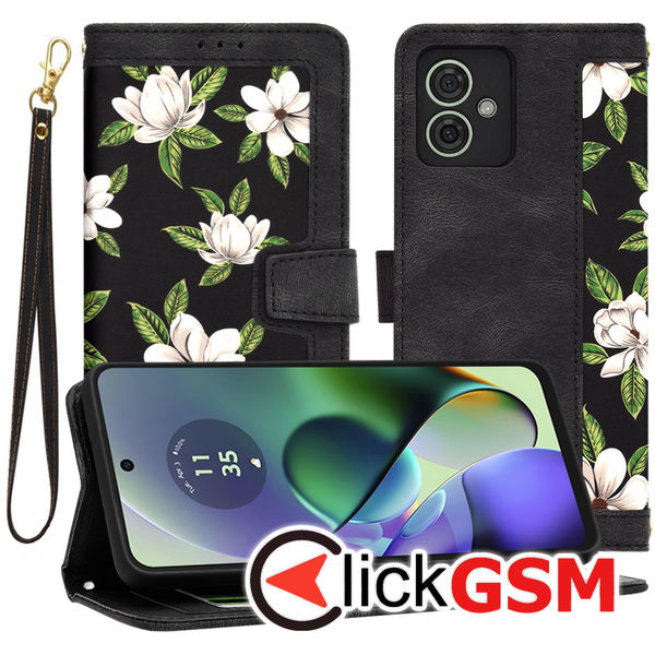 Techsuit - FlipCraft - Motorola Moto G54 - Flowers of the Dawn