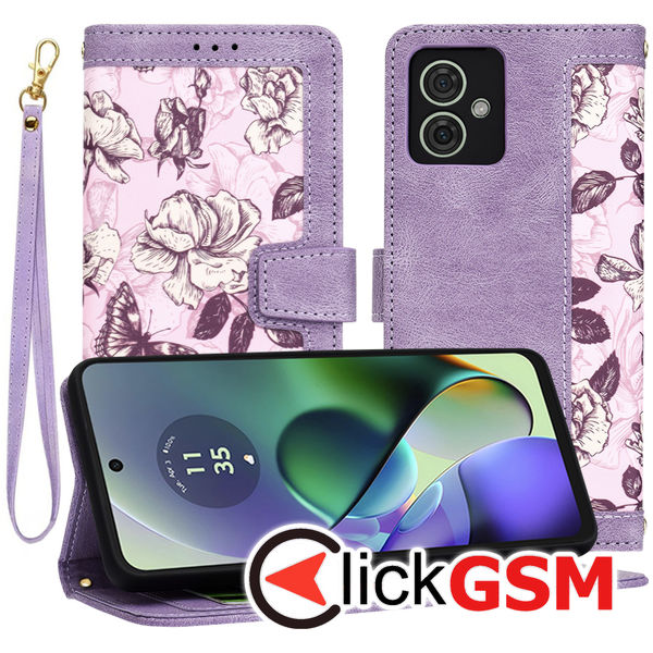 Techsuit - FlipCraft - Motorola Moto G54 - Mysterious Purple