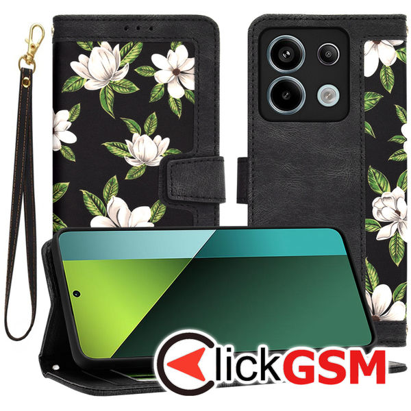 Techsuit - FlipCraft - Xiaomi Redmi Note 13 Pro 5G / Poco X6 - Flowers of the Dawn
