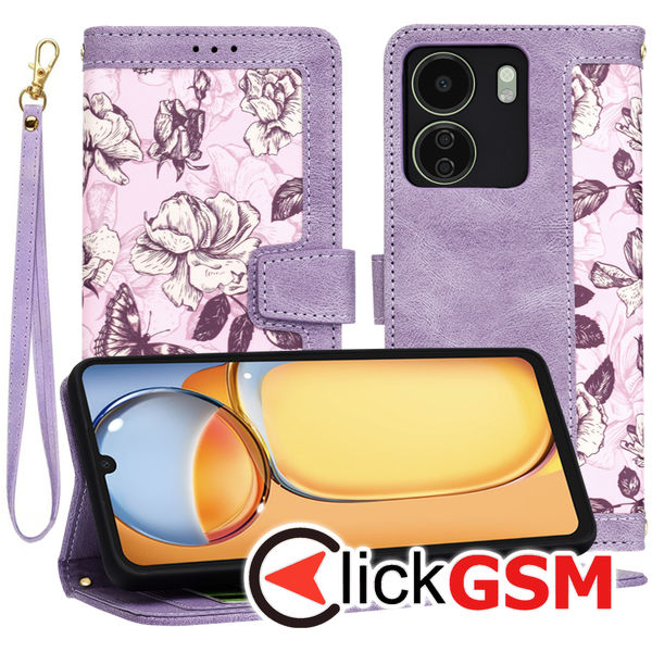 Techsuit - FlipCraft - Xiaomi Redmi 13C 4G / 13C 5G / Poco M6 / C65 - Mysterious Purple