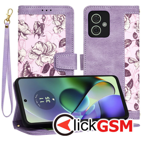 Techsuit - FlipCraft - Motorola Moto G54 Power Edition / G64 - Mysterious Purple