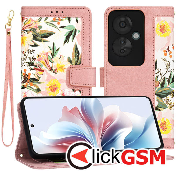 Techsuit - FlipCraft - Oppo Reno11 F - Sweetheart Pink