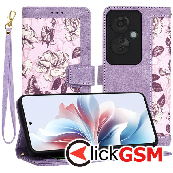 Techsuit - FlipCraft - Oppo Reno11 F - Mysterious Purple