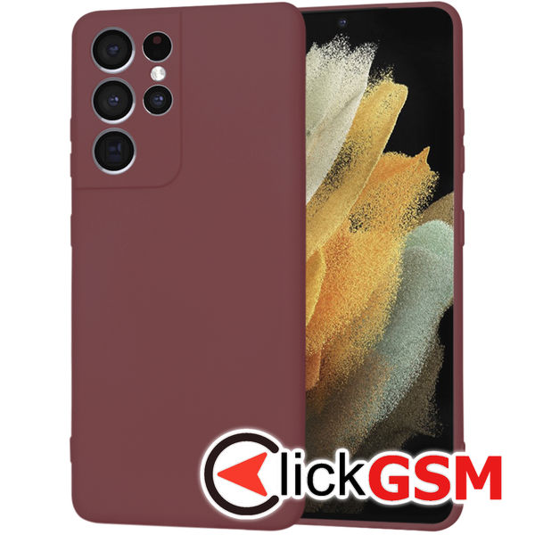 Techsuit - SoftFlex - Samsung Galaxy S21 Ultra 5G - Plum Red